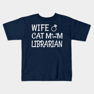 librarian cat Kids T-Shirt